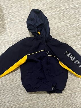 Nautica Kids' Navy & Yellow Hooded Jacket 3T
